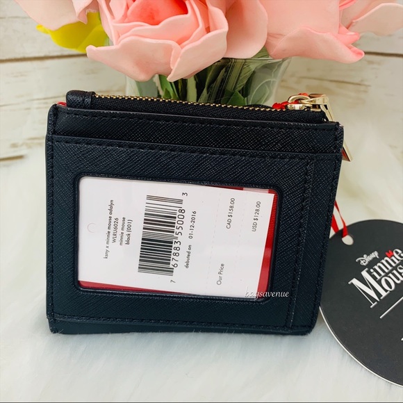 Minnie Mouse adalyn wallet Kate spade black red - Picture 7 of 8